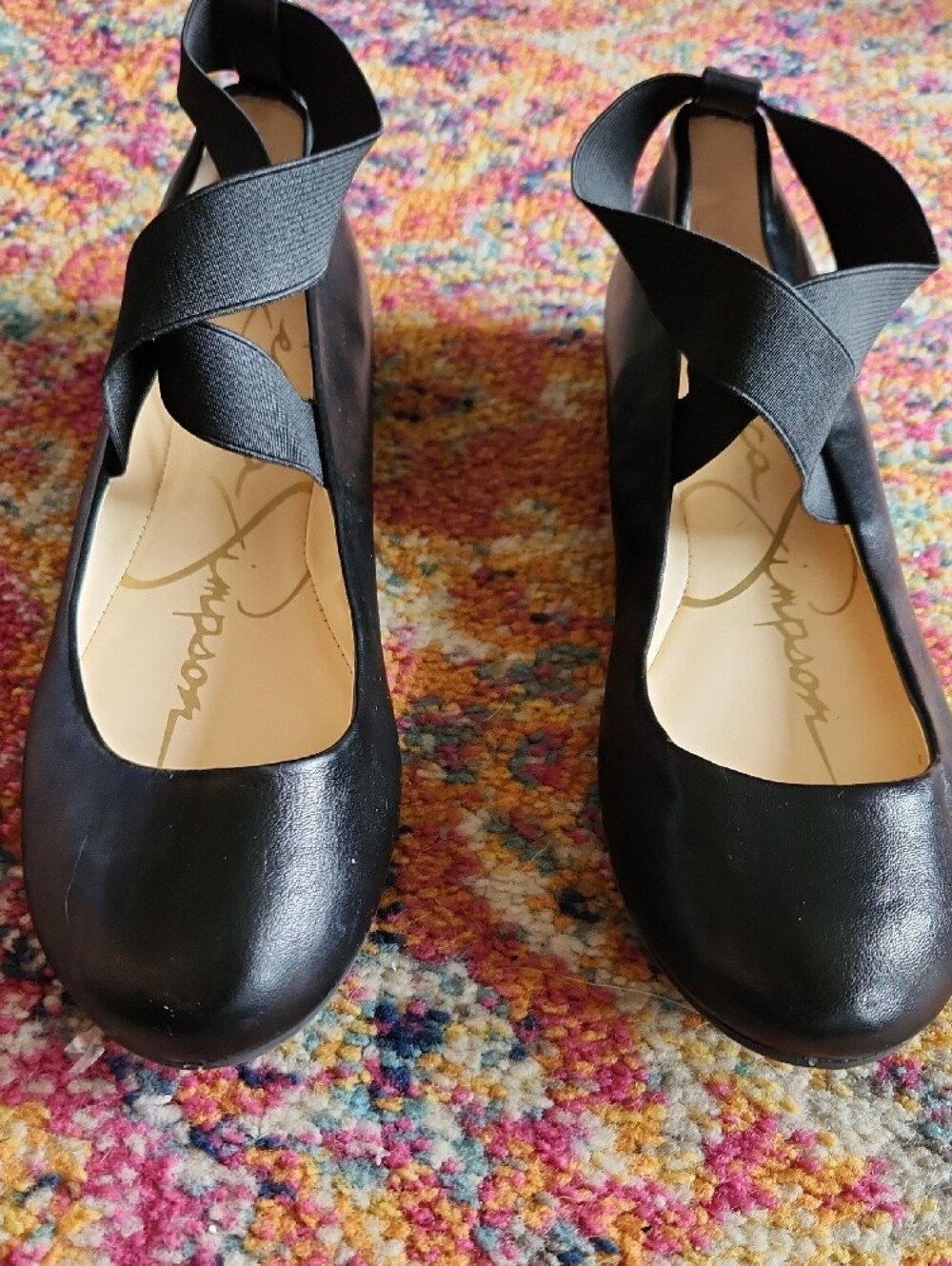 Madalaye 8.5 M Black Women's Crisscross Strap Flats - Picture 3 of 9